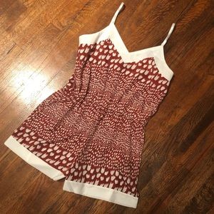 Vintage USA Dark Rust and Cream Romper, L